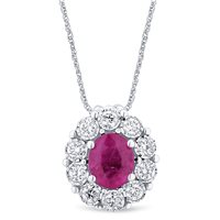 Collana Gazzola Gioielli Donna ColoreContorno5x4 in Oro bianco Rubino 0.45 Ct CSPEOT1461RC-NG - CSPEOT1461RC-NG